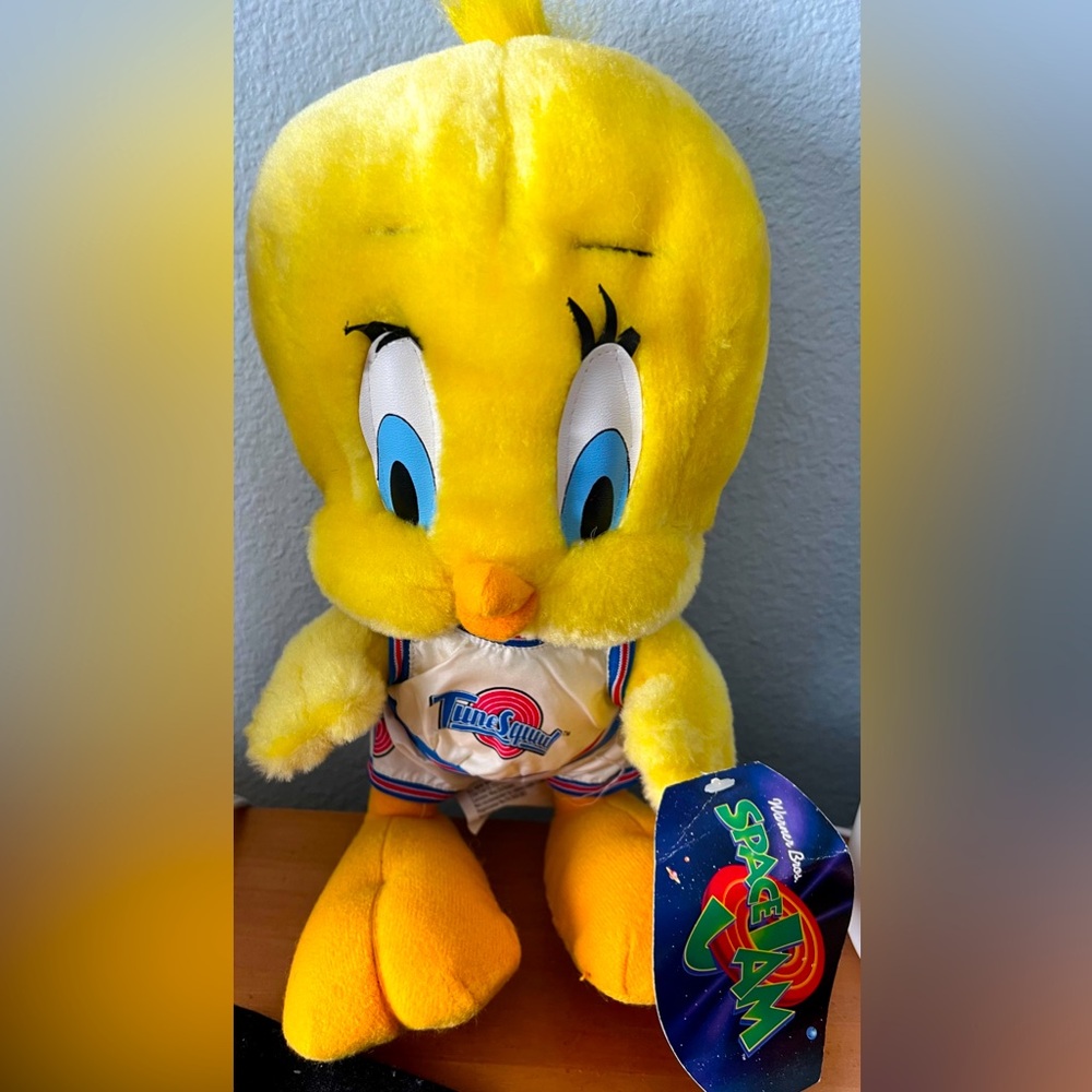 Looney Tunes 2 pc plush characters Space Jam Gently used- Aging shown on Jerseys